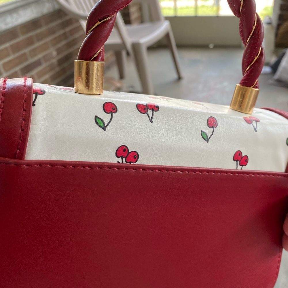 Cherry Print Red and White Women's Bag - Picture 15 of 15